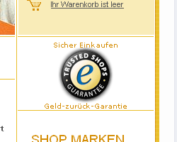 Steht für vertrauenswürdige Onlineshops: Das Trusted Shops Siegel. www.bewerbungsmappen.com 
